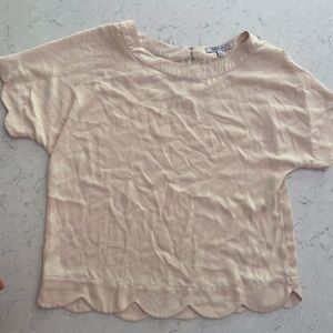 Naked Zebra light pink Scalloped top!